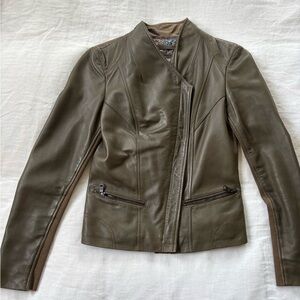 Marc New York by Andrew Marc Olive Green Leather Jacket